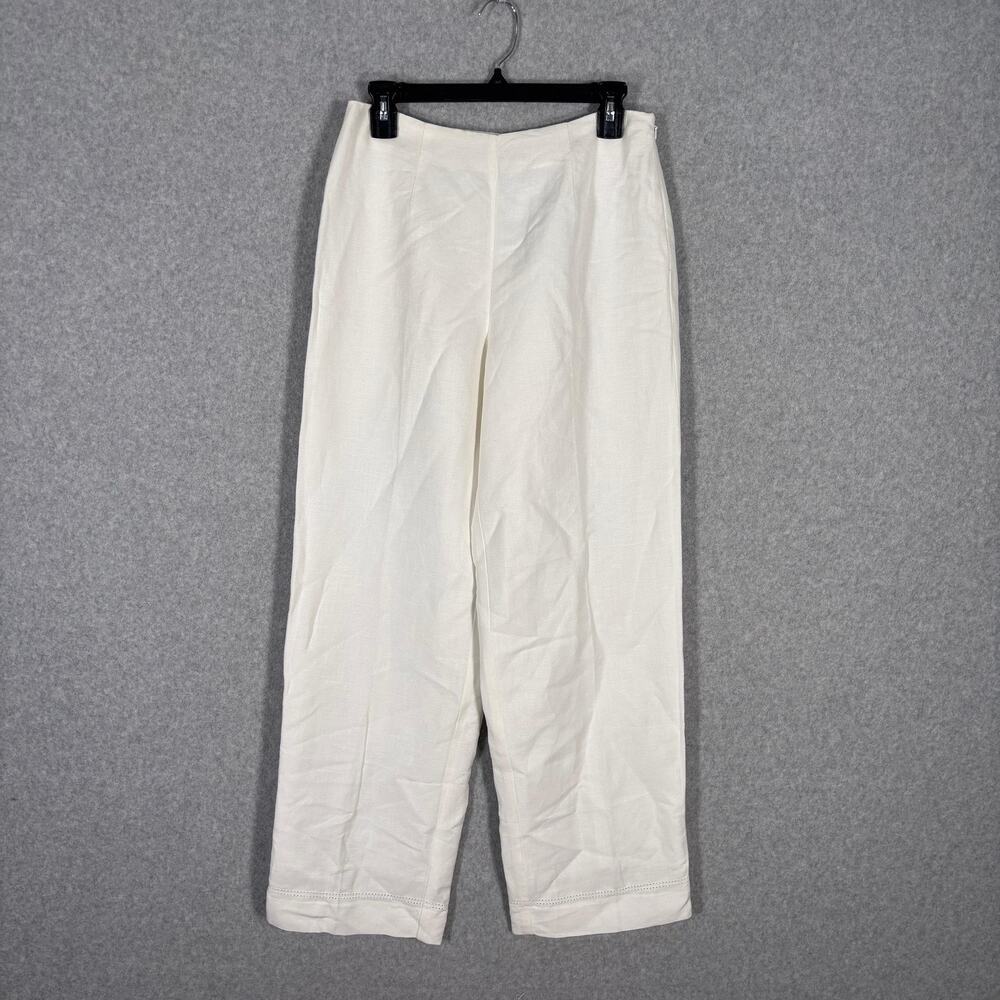 Emma James Linen Trouser Pants 10P Lined Trouser Eyelet Grandma Classic Nautical